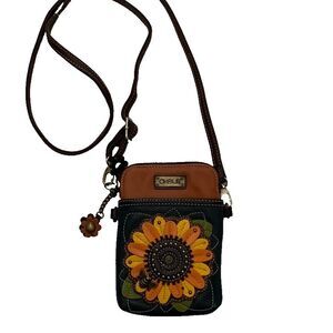 Chala Womens Crossbody Purse Sunflower Bee Cell Phone Organizer Floral Bag Charm